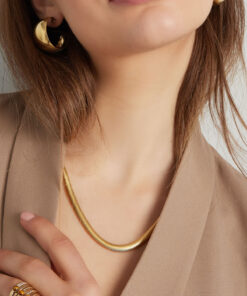 Unisex Αλυσίδα Λαιμού Flat Gold – 6mm Πλάτος