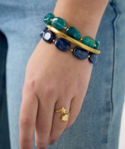 Alternative view of Βραχιόλι με Ακρυλικές Χάντρες (Πράσινο)